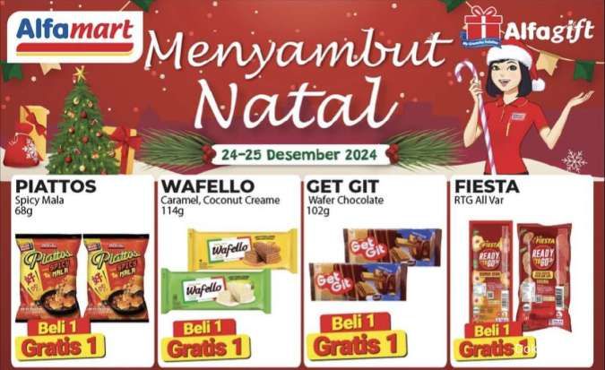 Promo Alfamart Spesial Natal 24-25 Desember 2024, Beli 1 Gratis 1 Aneka Camilan