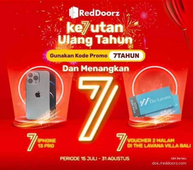 Promo RedDoorz HUT ke- 7, Pesan Kamar Berpeluang Memenangkan Hadiah IPhone