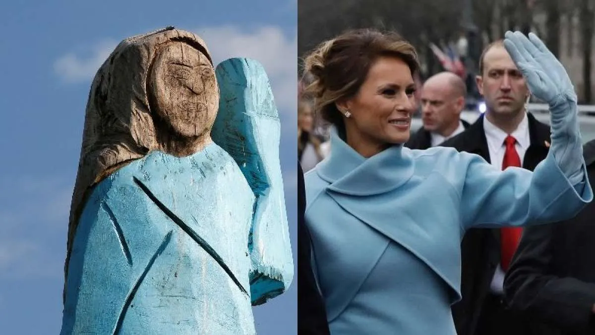 Apes, patung Melania Trump di Slovenia dibakar orang tak dikenal