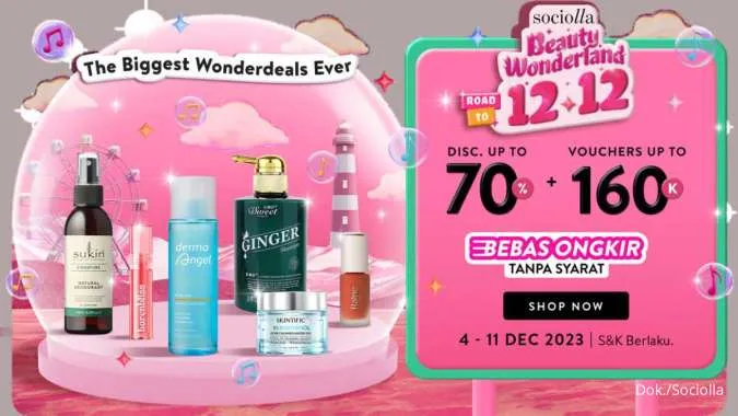 Promo Sociolla Road to 12.12 Beauty Wonderland Periode 4-11 Desember 2023