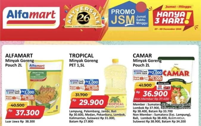 Katalog Promo JSM Alfamart Periode 7-9 November 2025, Tropical Botol Mulai Rp 29.900
