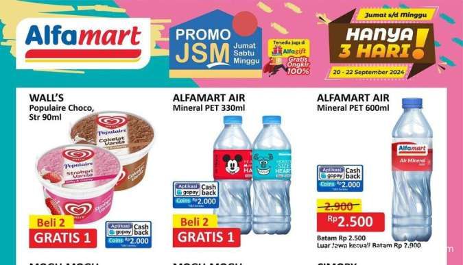 Promo JSM Alfamart 20-22 September 2024, Es Krim Walls Beli 2 Gratis 1 Hanya 3 Hari