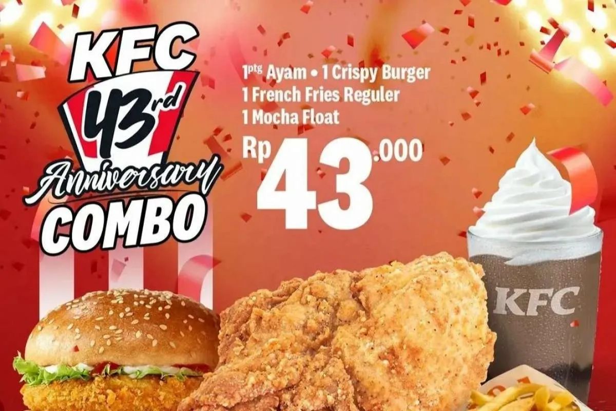 Promo HUT ke-43 KFC, Spesial Paket Kombo KFC 43th Birthday Cuma Rp 43.000
