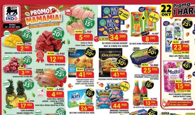 Promo Superindo Weekday 24 Oktober 2024, Hari Terakhir Kiwi dan Es Krim Diskon 50%