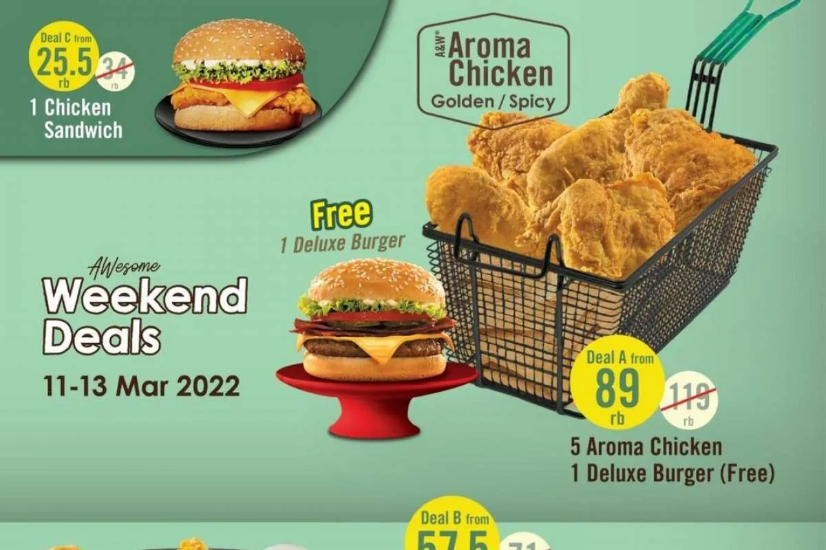Promo A&W 11-13 Maret 2022, Diskon 3 Paket Weekend Deals di Bawah Rp 90.000!