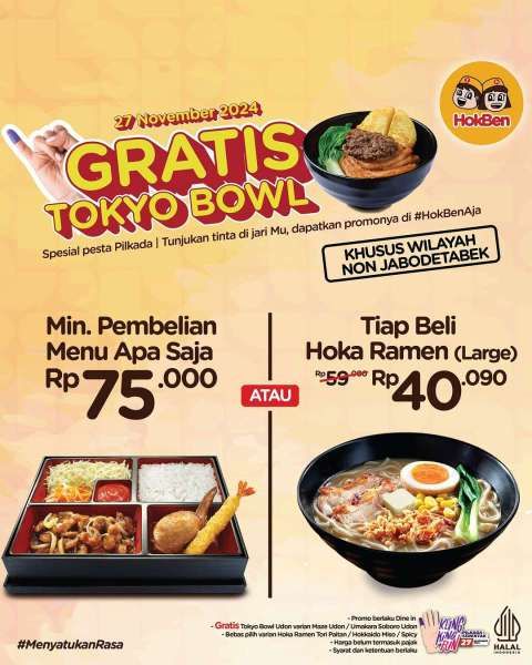 Promo Pilkada di HokBen 27 November 2024