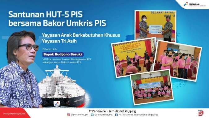 Sambut HUT ke-5, Pertamina International Shipping Salurkan Energi Kebaikan ke Penyandang Disabilitas
