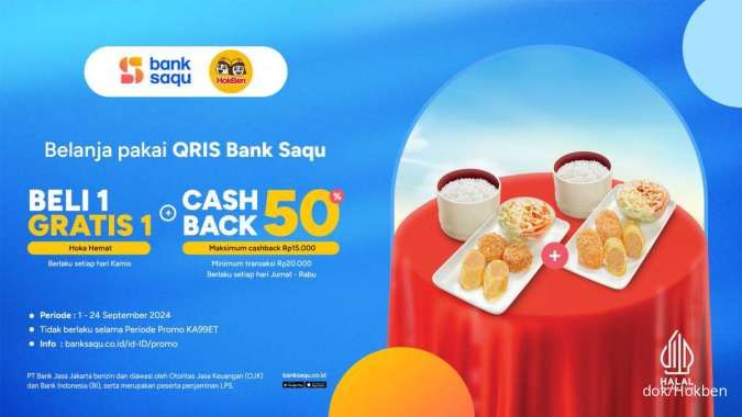 Promo Hokben x Bank Saqu B1G1 dan Cashback 50% Periode 1-24 September 2024