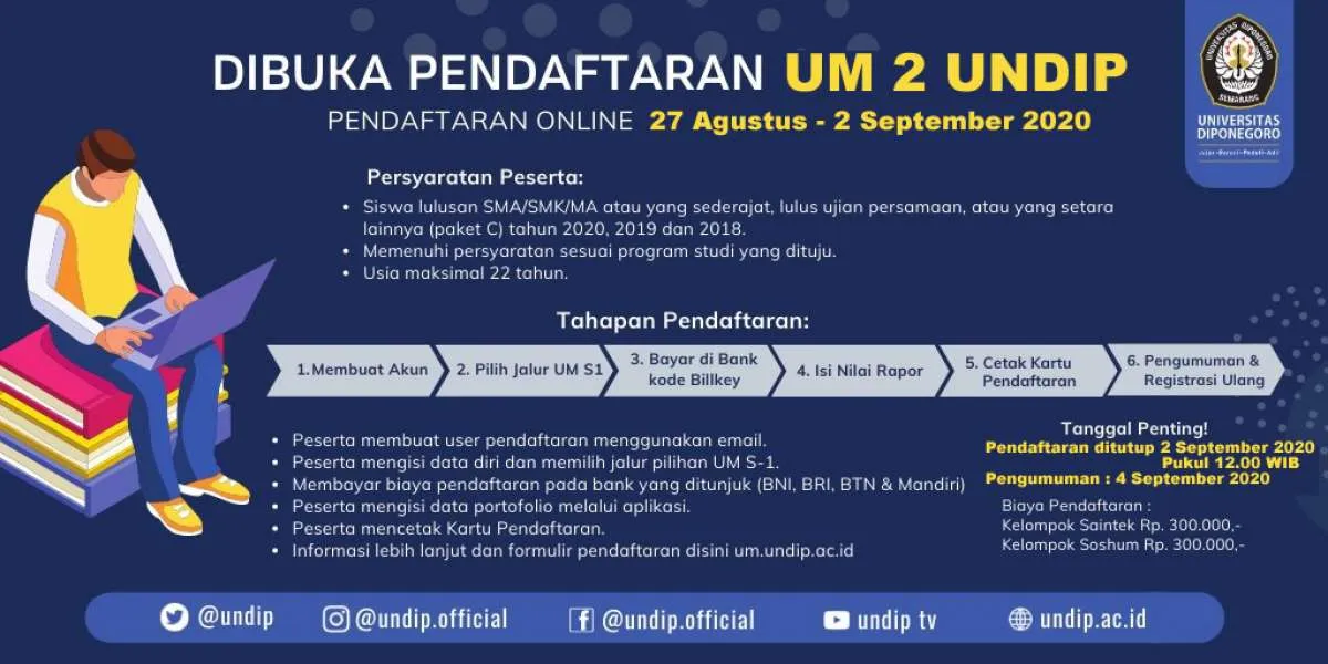 Cepat daftar! Undip membuka UM gelombang 2, tutup 2 hari lagi