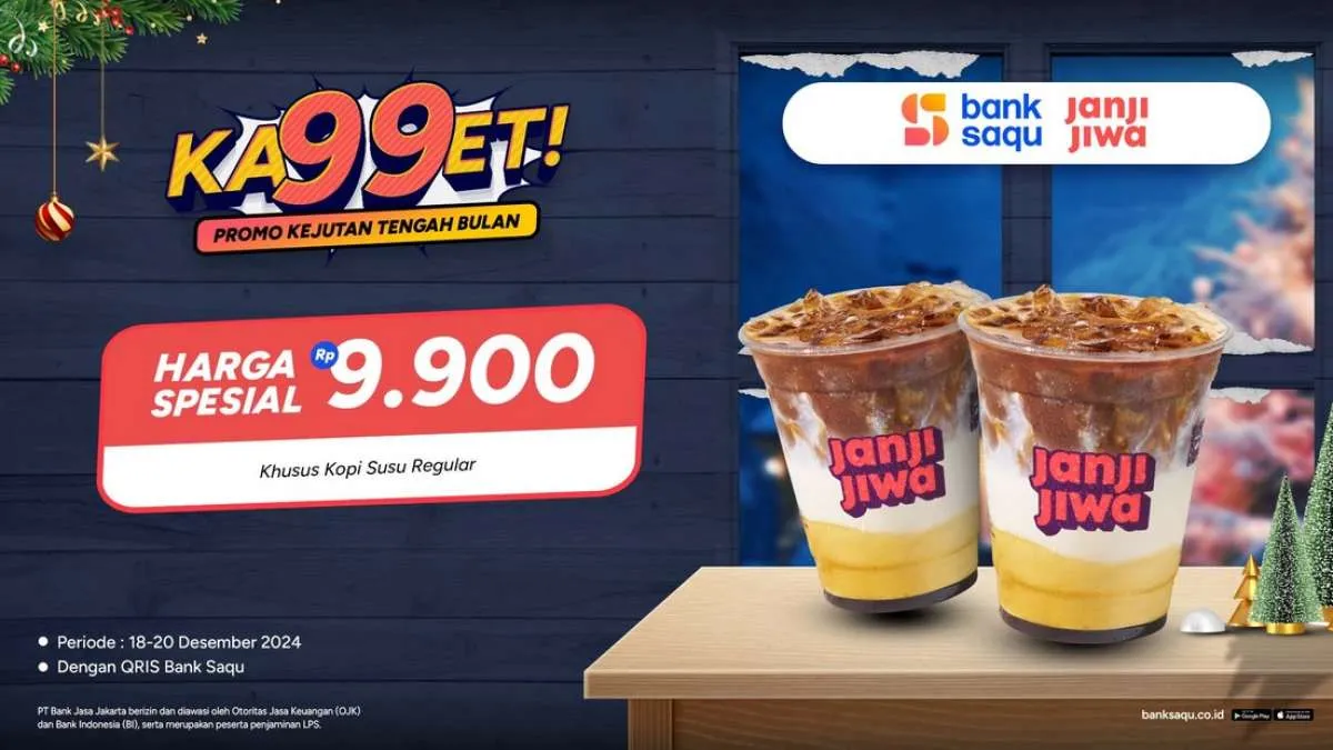Promo Bank Saqu di Janji Jiwa, Kopi Kenangan, Chatime & Tomoro Coffee Serba Rp 9.900