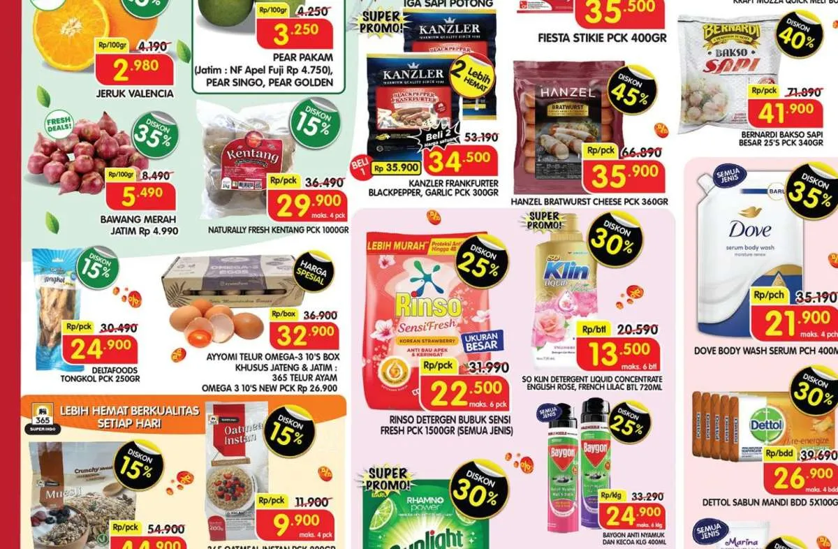 Promo Superindo Weekday Terbaru Bulan Mei 2025, So Klin dan Sunlight Diskon 30%
