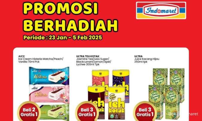 Promo Berhadiah Indomaret 23 Januari-5 Februari 2025, Es Krim Aice Beli 2 Gratis 1