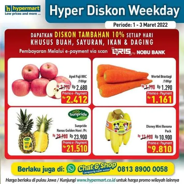 Promo Hypermart untuk Hyper Diskon Weekday Terbaru 1-3 Maret 2022