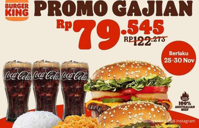 Promo Burger King Gajian 25-30 November 2024, Makan Beramai-Ramai Harga Spesial