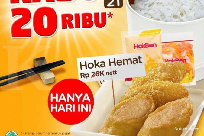 Promo Hokben 20 Oktober 2021, Rabu Rp 20.000 Bisa Pesan Hoka Hemat Isi Lengkap