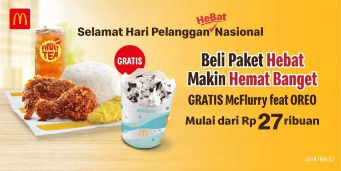 4 Promo Hari Pelanggan Nasional September 2024 di McD, CFC, Hokben, dan Chatime