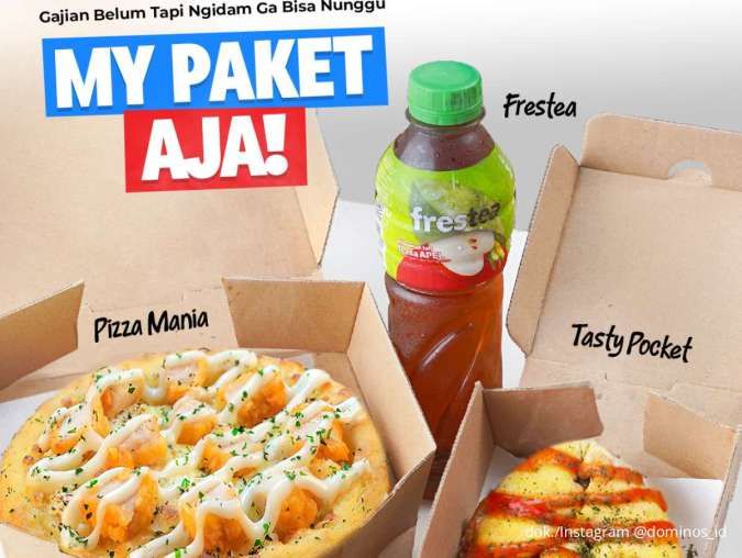 Promo Domino's Pizza My Paket: Pizza Mania + Tasty Pocket + Frestea Cuma Rp 27.000