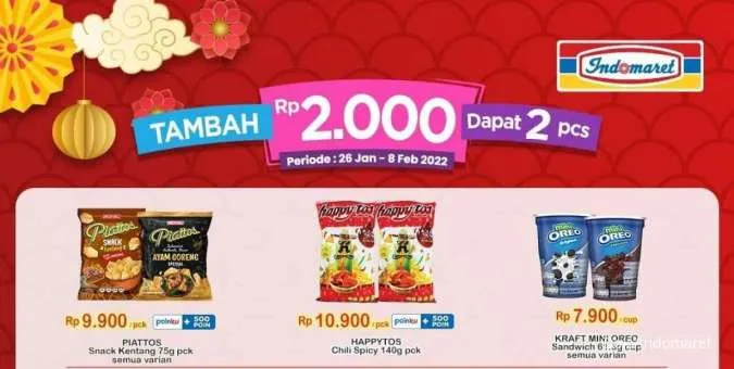 Promo Indomaret Tambah Rp 2.000 Dapat 2 Pcs