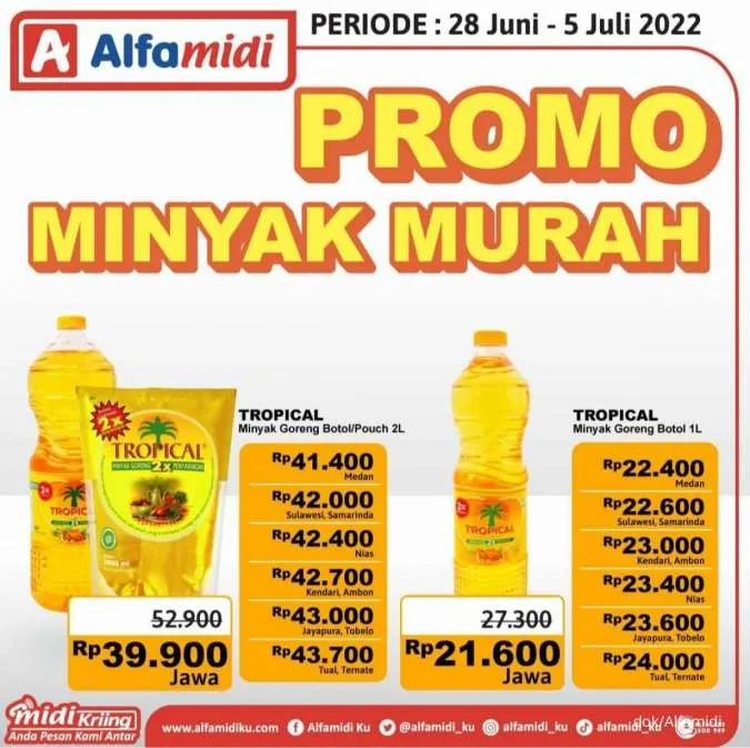Promo Minyak Murah di Alfamidi, Berlaku 28 Juni - 5 Juli 2022