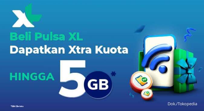 Promo Tokopedia Agustus 2022, Beli Pulsa XL Dapat Bonus Kuota 5 GB