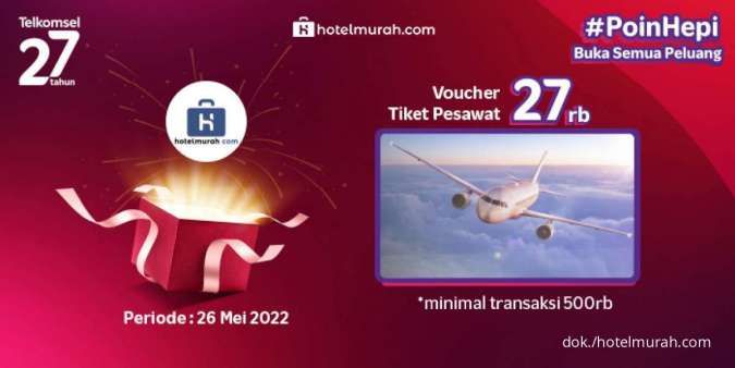 Hari Terakhir! Diskon Tiket Pesawat Rp27.000 Min. Transaksi Rp500.000 hotelmurah.com