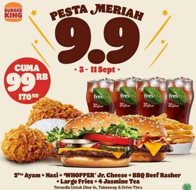Promo Burger King Pesta Meriah 9.9