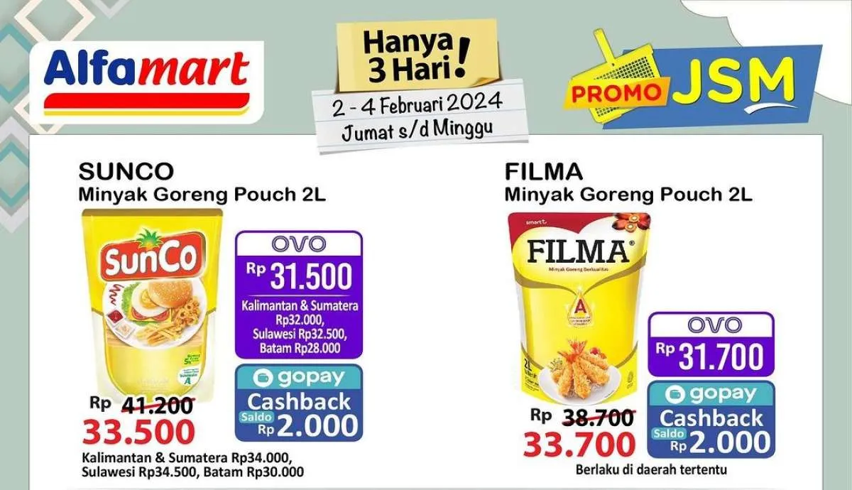 Promo JSM Alfamart 2-4 Februari 2024, Minyak Goreng 2 Liter Serba Hemat!