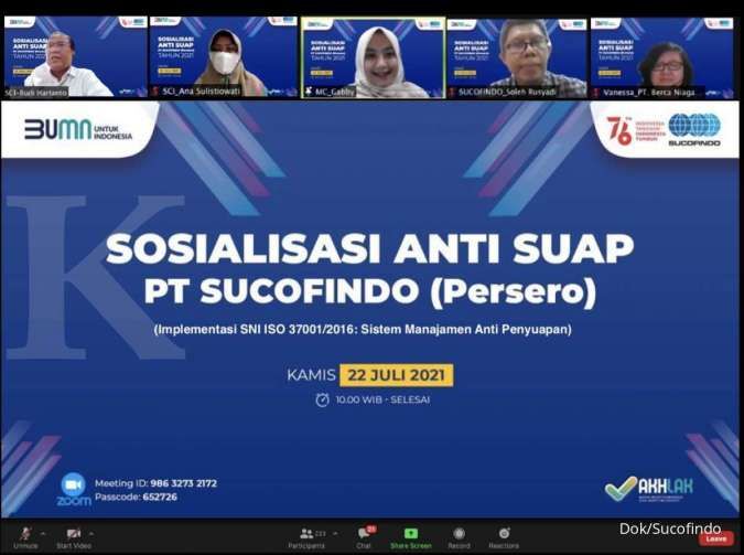 Wujudkan Komitmen, Sucofindo Sosialisasi Anti Penyuapan Kepada Pelanggan dan Mitra Bisnis