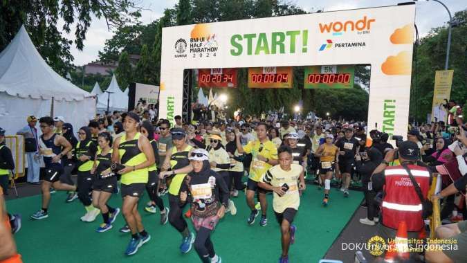 10.000 Pelari Ramaikan BNI-UI Half Marathon 2024 di Kampus UI Depok