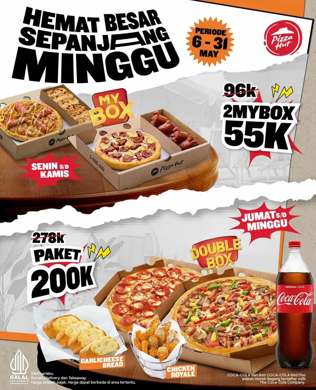 Promo pizza hut khusus Takeaway & Delivery Mei 2024