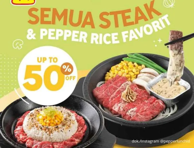 Daftar Promo Pepper Lunch dengan Bank, Ragam Menu Steak-Pepper Rice Diskon sampai 50%