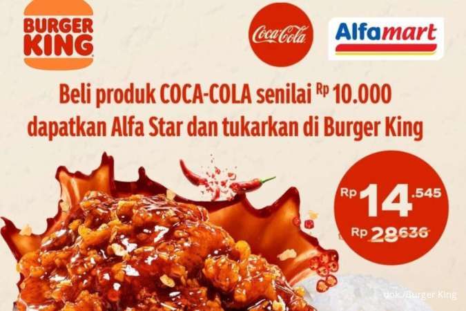 Promo Tukar Menu Burger King Tiap Beli Produk Coca Cola Rp 10.000 di Alfamart