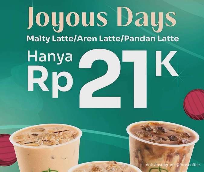 Promo Fore Coffee Joyous Days sampai 31 Desember, 3 Varian Spesial Cuma Rp 21.000
