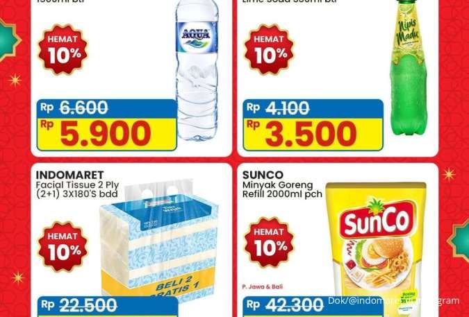 Promo Indomaret Weekend 21-23 Maret 2025, Minyak Goreng Sunco dan Aqua Hemat 10%