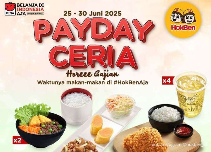 Promo HokBen Payday Juni Akan Berakhir, Makan Ber-4 Cuma Rp 29.000-an Per Orang