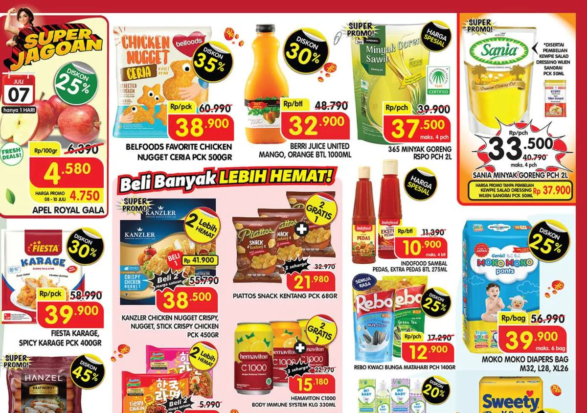 Promo Superindo Hari Ini 7-10 Juli 2025, Kanzler Nugget-Downy Beli 2 Lebih Hemat