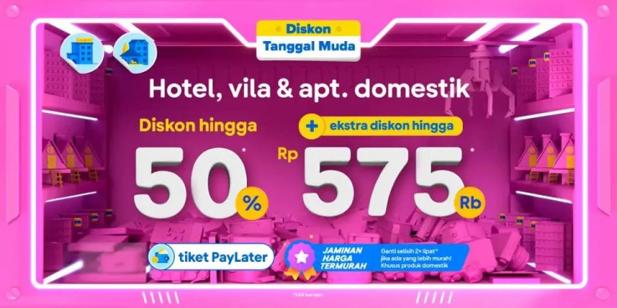 Promo Tiket.com Tanggal Muda s.d 3 Agt 2022, Diskon Hotel, Vila & Apartemen s.d 50%