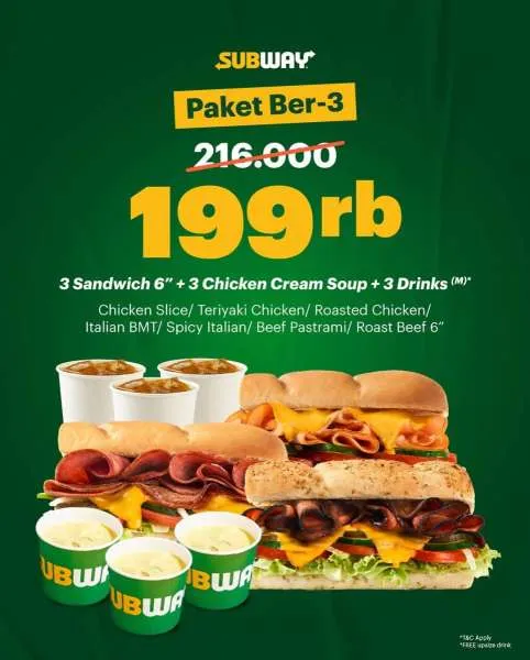 Promo Subway Paket Bertiga
