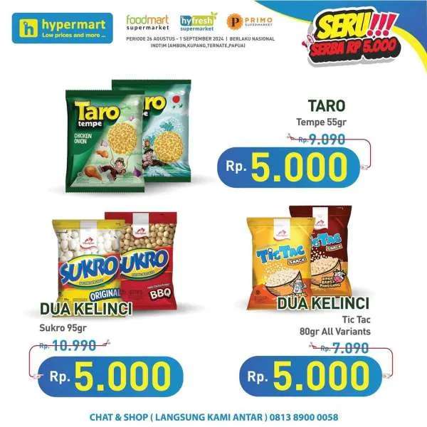 Promo Hypermart Serba Rp 5.000 Periode 30 Agustus-1 September 2024