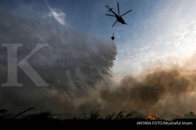 Asap dampak kebakaran lahan telah sampai di perbatasan Kalbar dan Serawak