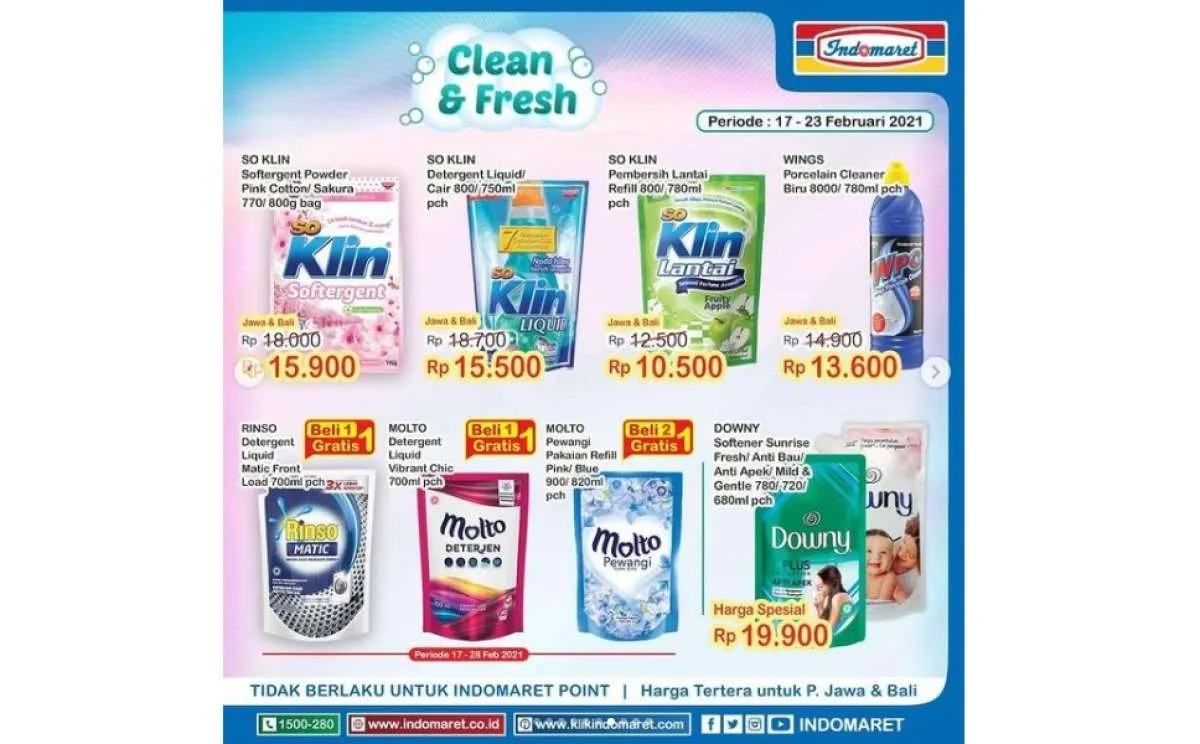 Promo Indomaret weekday hari ini 22 Februari 2021, khusus makanan dan minuman!