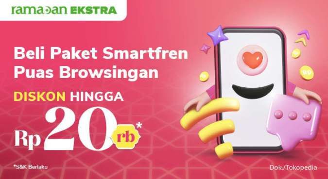 Promo Smartfren di Tokopedia, Beli Paket Data Diskon Rp 20.000