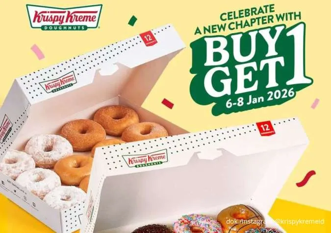 Promo Krispy Kreme Buy 1 Get 1 Cuma 3 Hari, 2 Lusin Dozen Donuts Cuma Rp 119K
