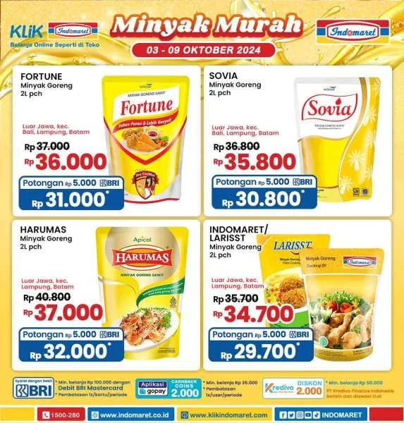 Promo Minyak Goreng Murah di Indomaret 3-9 Oktober 2024