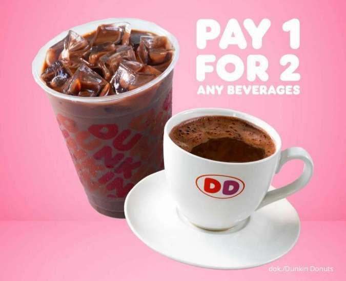 Promo Dunkin Donuts Weekend, Bayar 1 Dapat 2 Minuman Pakai Kartu BCA & Flazz