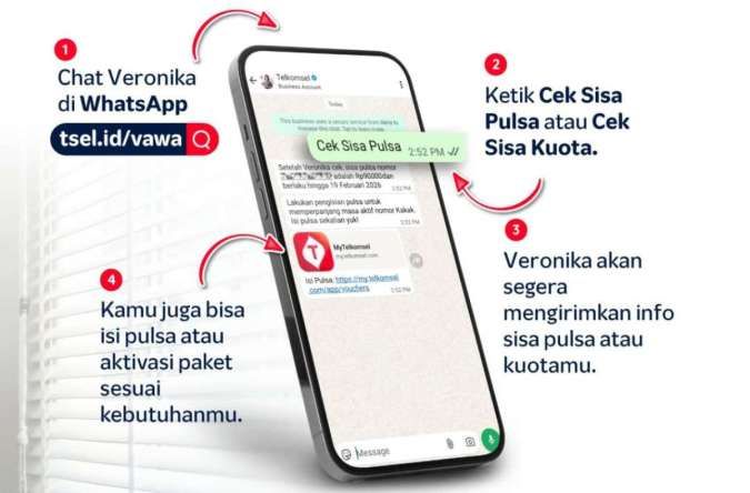 Cara Cek Pulsa & Kuota Telkomsel lewat WhatsApp