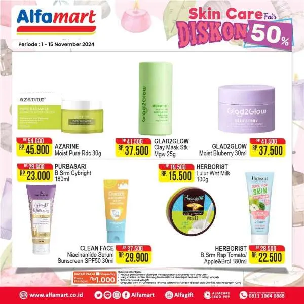 Promo Alfamart Skincare Fair Diskon s/d 50% Periode 1-15 November 2024