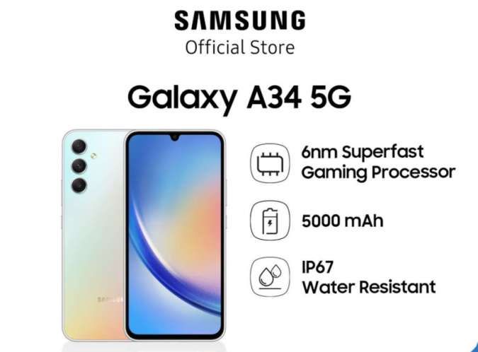 Spesifikasi Samsung Galaxy A34 - Daftar Harga HP Samsung A34 5G Baru