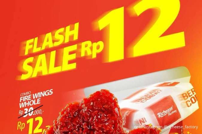 Hari Terakhir Promo Flash Sale Richeese Factory, Combo Fire Wings Whole Cuma Rp 12