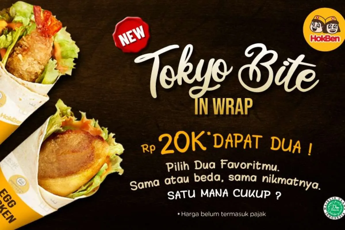 Promo Hokben, Menu Baru Tokyo Bite in Wrap Rp 20.000 Dapat Pilihan 2 Menu